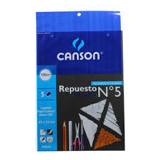 HOJA CANSON Nº5 negra  ( block x5 hojas)